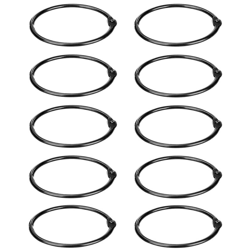 Cykemo Loose Leaf Binder Rings 3 Inch Black Nickel Plated Steel Book Rings Album (10 Pack) - Image 1